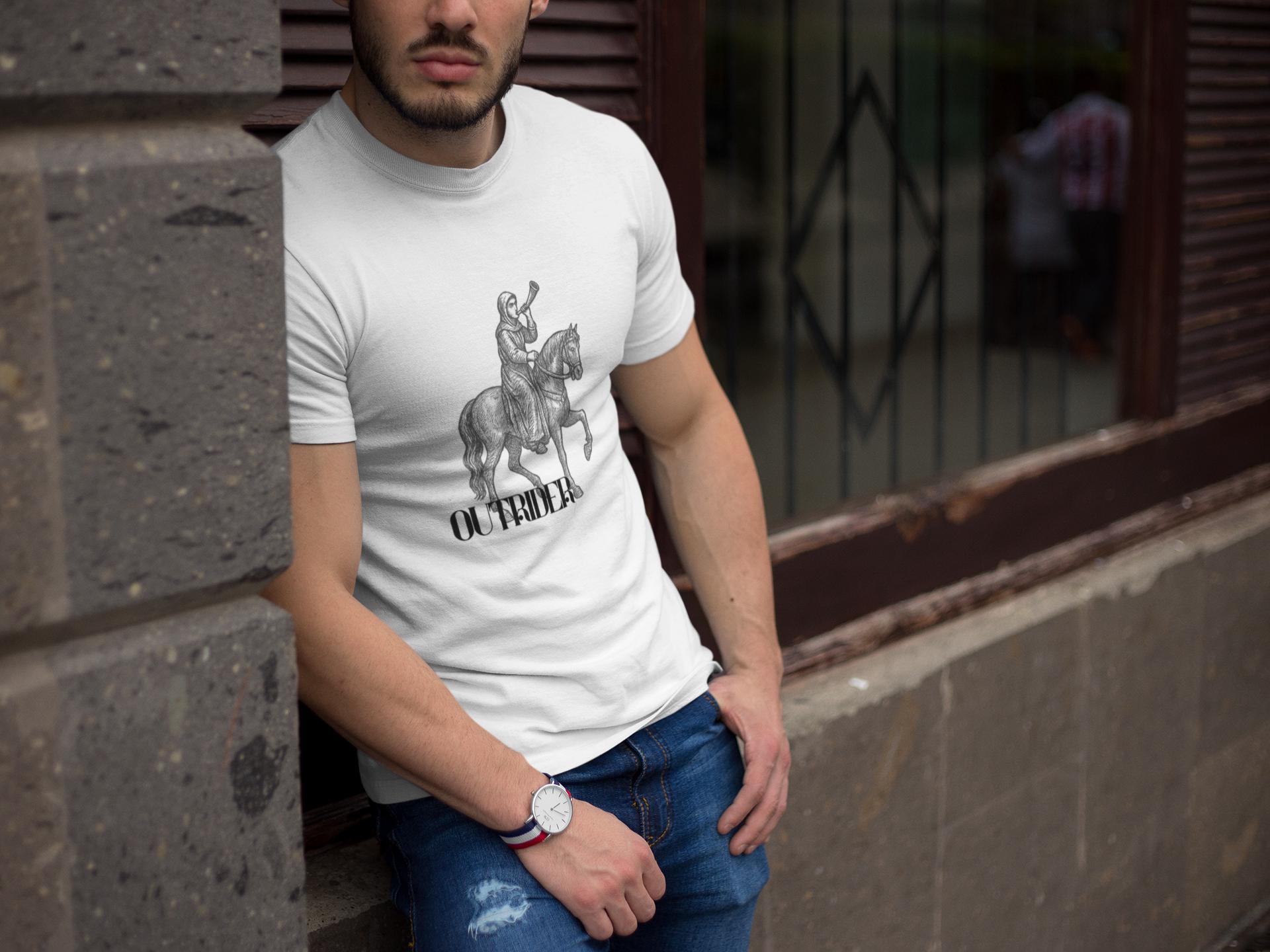 Outrider Crosshatch Style White Tee