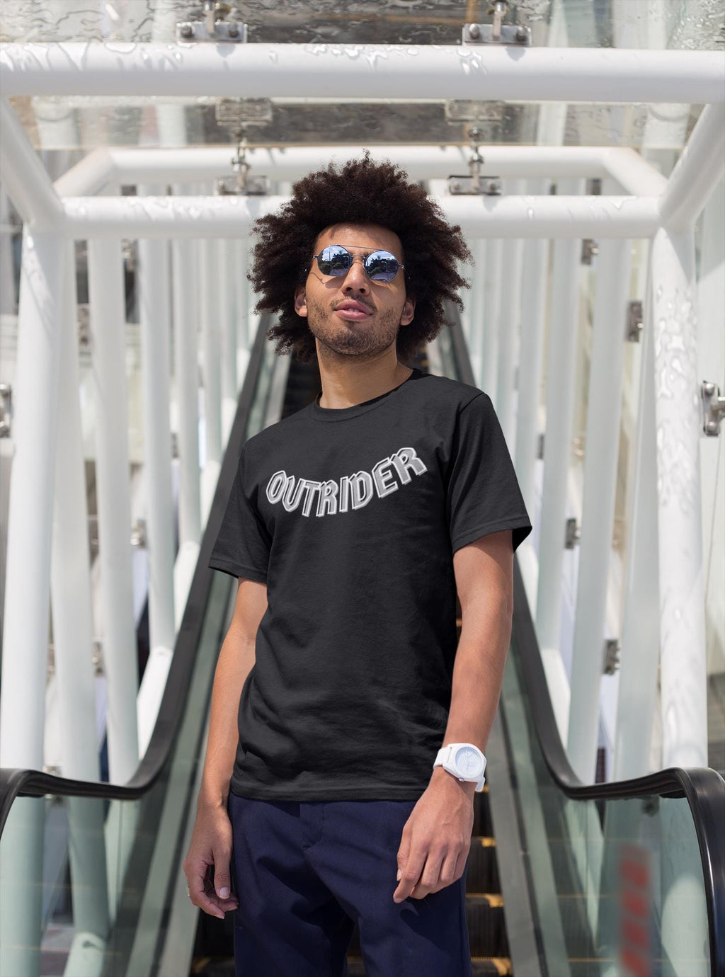 OUTRIDER Gothic Front Print Tee